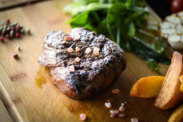 delicious beed steak on the grill