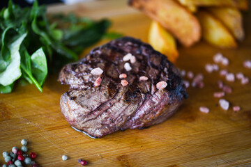 Fototapeta na wymiar delicious beed steak on the grill