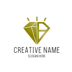 Naklejka premium Vector Letter B Diamond Logo