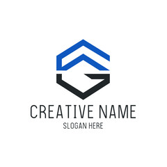 Obraz premium Vector Letter S G House Logo