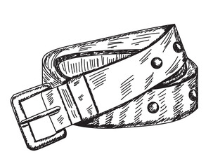 sketch hand drawn trouser belt