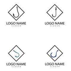 Fishing hook icon design template vector illustration