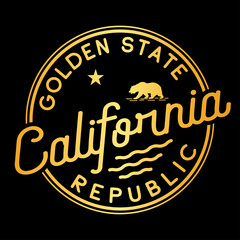 Fototapeta premium California logo. Golden State design template. Vector and illustration. 