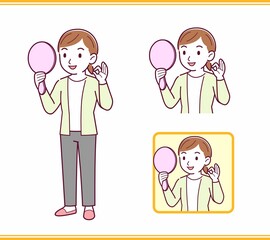 カーディガンを着た若い女性