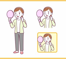 カーディガンを着た若い女性