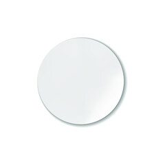 Vector circle white sticker with a shadow isolated on white background.
