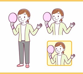 カーディガンを着た若い女性