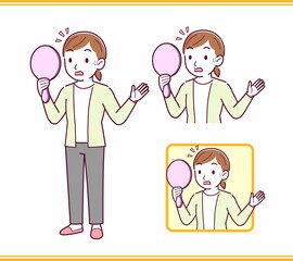 カーディガンを着た若い女性