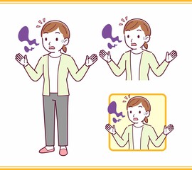 カーディガンを着た若い女性