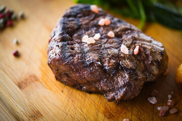 delicious beed steak on the grill