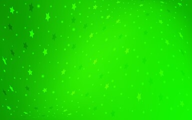 Light Green vector pattern with christmas stars.