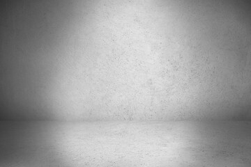 Gray vintage cement or concrete wall and floor background. Can be used for display commercial products, room, interior, graphic design or wallpaper. Copy space for text.