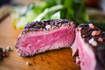 delicious beed steak on the grill