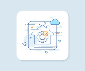 Cogwheel line icon. Abstract vector button. Engineering tool sign. Cog gear symbol. Cogwheel line icon. Home concept badge. Vector