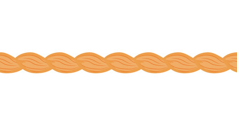 Blonde hair braid, seamless line of orange twisted strand
