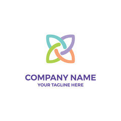 Lotus Flower Calm Wellness Vector Abstract Illustration Logo Icon Design Template Element