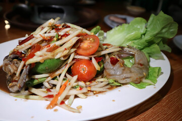 papaya salad, som tam or spicy shrimp salad