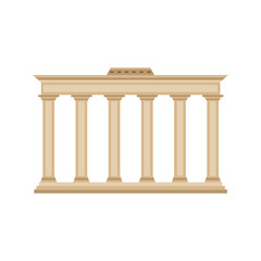 Architecture of classical stone ancient roman or greek building with columns.
