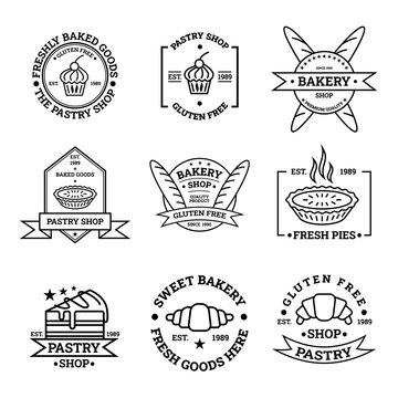 Bakery Shop Label Badge Sign Set Concept. Vector