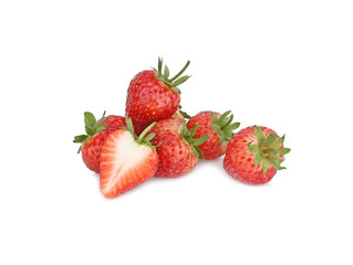 Strawberry red on white background