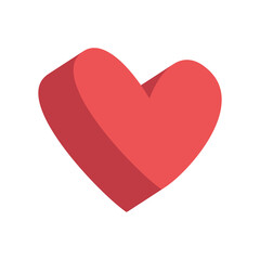 Heart vector icon. Flat style 3d illustration. Love representation. Valentine's day symbol.