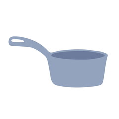 Cooking Pot Lateral Pan Kitchen cookware utensils restaurant concept on White Background Flat Graphic Illustration