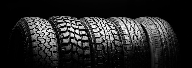 tires for crossovers and SUVs. Off-road tires - obrazy, fototapety, plakaty