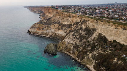 Fototapeta na wymiar Fiolent - a cape on the Heracles Peninsula on the southwestern coast of Crimea, in the Balaklava region of Sevastopol