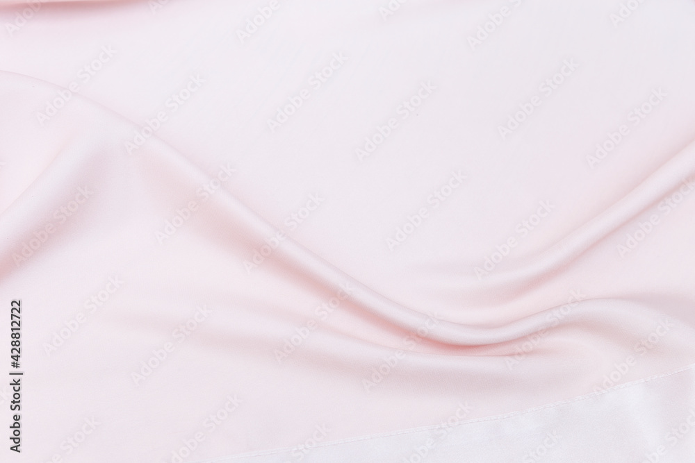 Wall mural abstract silky waving pink fabric background, blank pink fabric pattern background