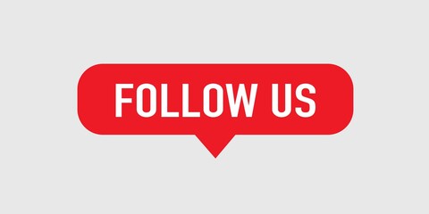 Button Follow us on white background. Vector illustration