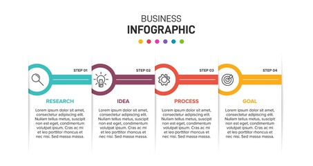 Infographic design with icons and 4 options or steps. Thin line vector. Infographics business concept. Can be used for info graphics, flow charts, presentations, web sites, banners, printed materials.
