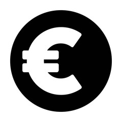 Obraz premium Euro symbol icon vector currency sign for business and finance in a flat color glyph pictogram illustration