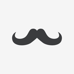 Moustache Retro Flat Design Icon