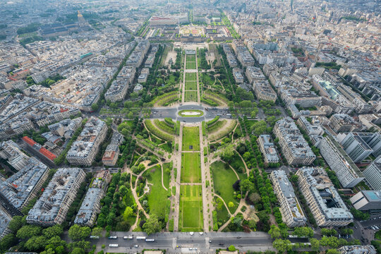 Paris aerial view from the Eiffel tower, Paris, France