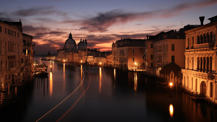 Venice, Canal Grande and chiesa Santa Maria della Salute from Ponte Accademia, Italy