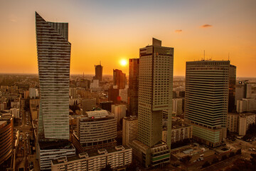 Obraz premium Night view of Warsaw