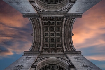 Sunset over the Arc De Triomphe, Paris, France. Sunset over the Arc De Triomphe, Paris, France. 