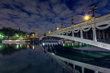 Bridge Alexandre III by night, Paris, France