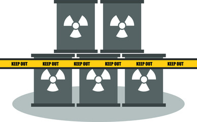 放射性廃棄物のドラム缶　ベクターイラスト © umaruchan4678