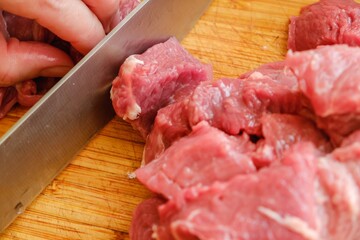 Meat beef fresh board cut,  butcher.