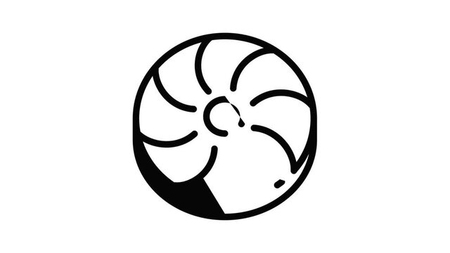 Biscuit icon animation outline best object on white background