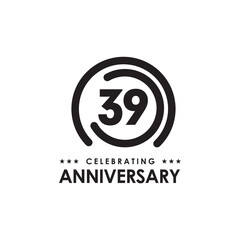 Obraz premium 39th celebrating anniversary logo design template