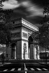 Arc De Triomphe, Black and White, Paris, France. 
