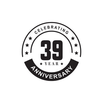 39th celebrating anniversary logo design template