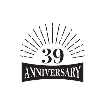 39th celebrating anniversary logo design template