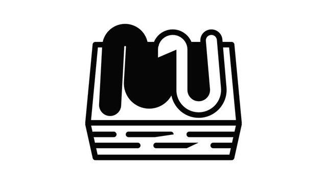 Cake piece icon animation outline best object on white background