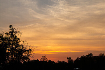 The color of the sky in the evening when the sun is setting