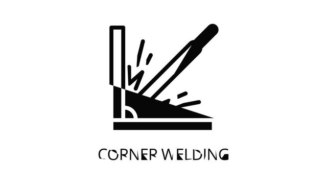 Corner welding icon animation outline best object on white background