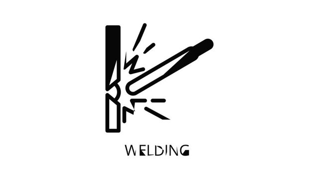 Welding icon animation outline best object on white background
