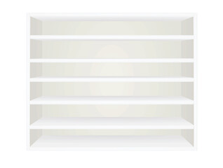 White rack shelves. vector illustration